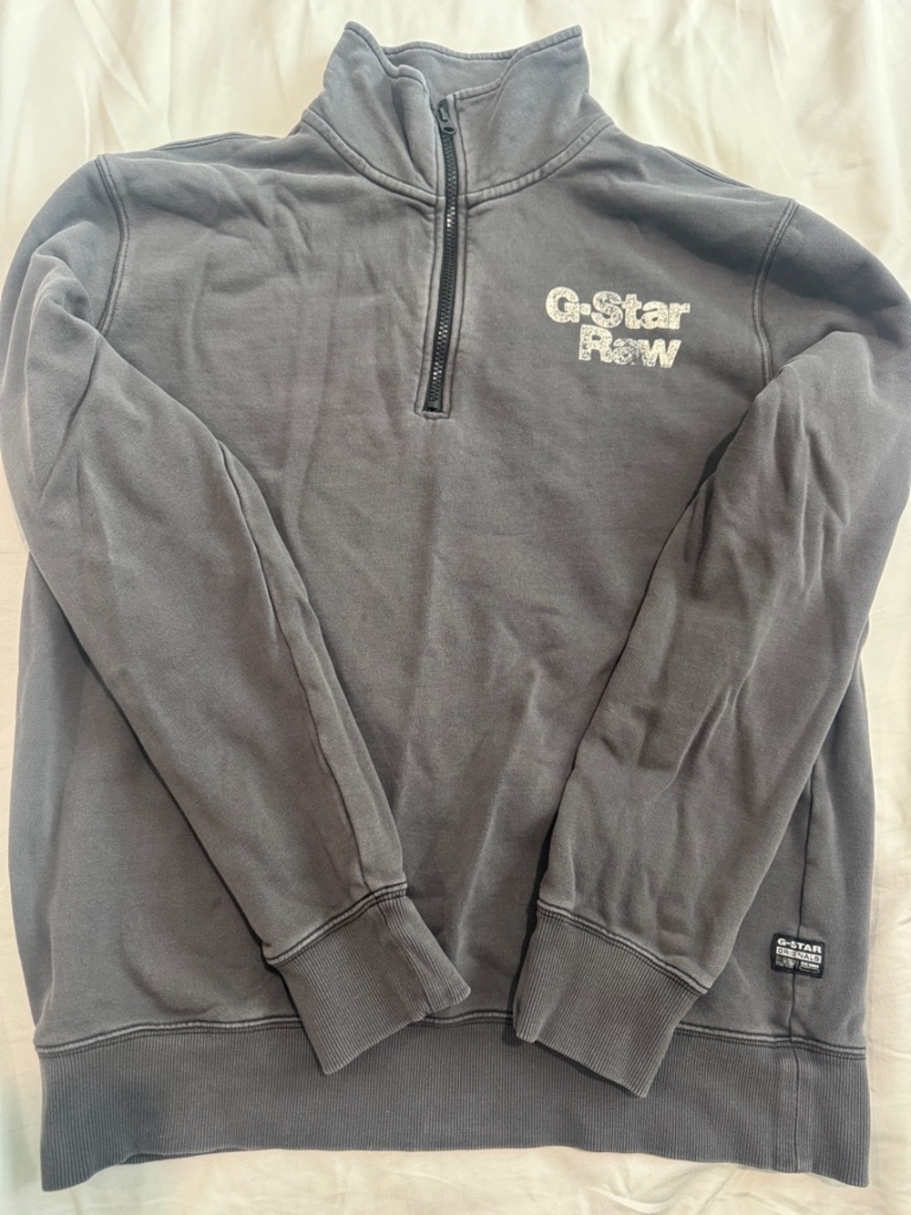 G-Star Raw Men's Half-Zip Sweatshirt in Charcoal